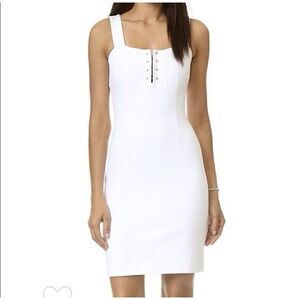 Women's M KENDALL + KYLIE White Tank Pierced Dress Knee Length Classy  MSRP $228
